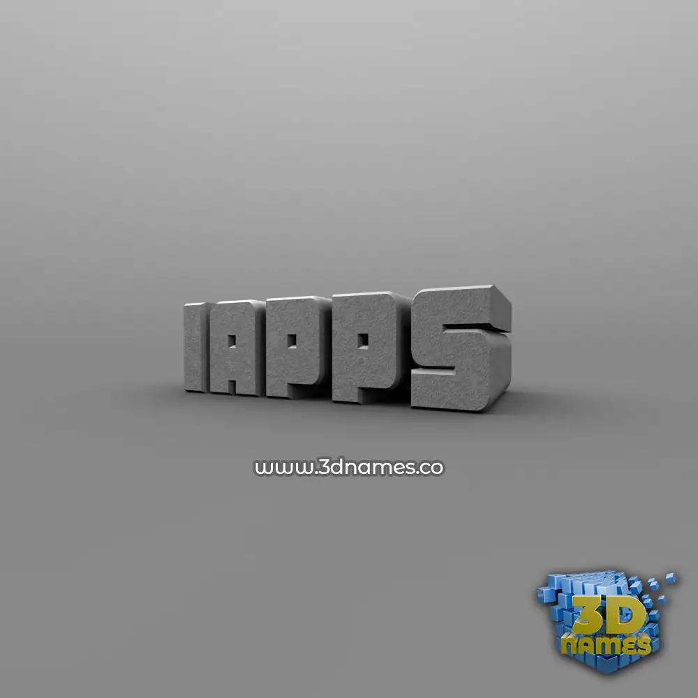 iapps in Solid Grey style - 3D name wallpaper