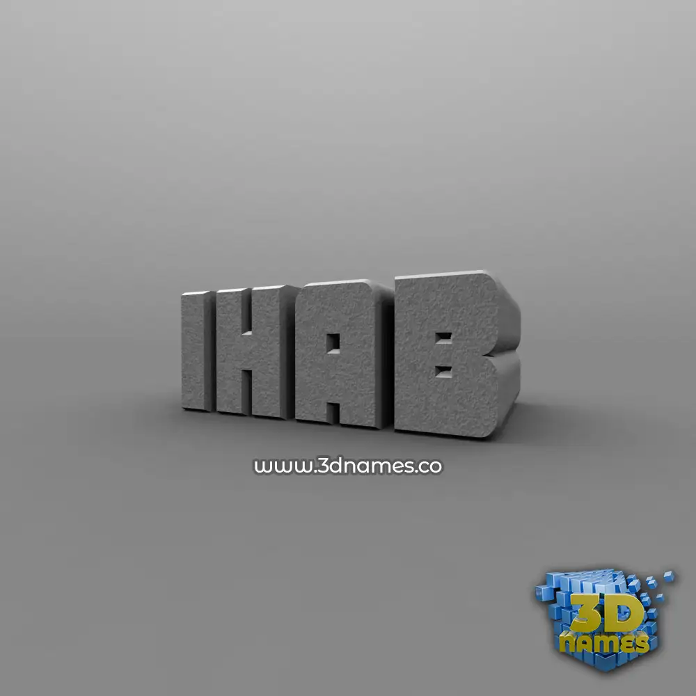 ihab in Solid Grey style - 3D name wallpaper