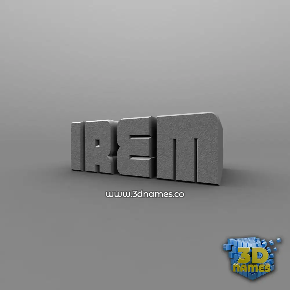 irem in Solid Grey style - 3D name wallpaper