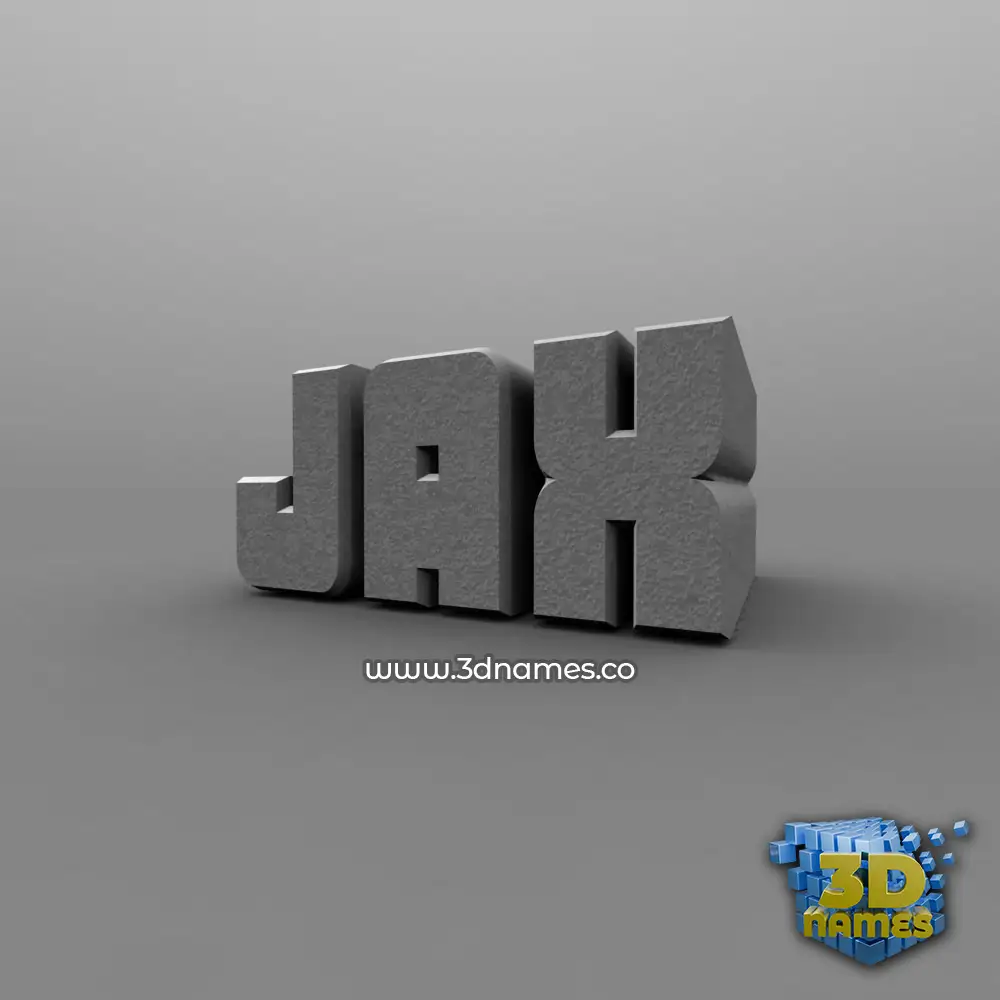 jax in Solid Grey style - 3D name wallpaper