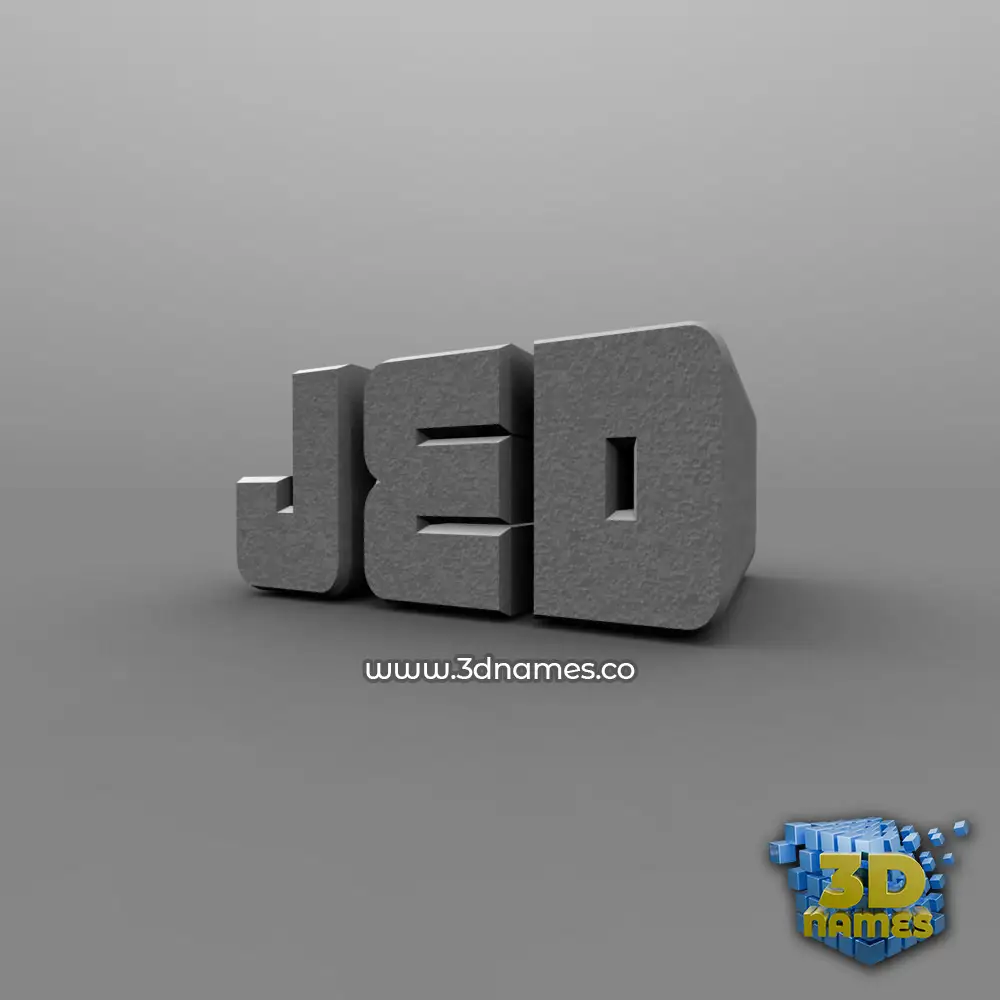 jed in Solid Grey style - 3D name wallpaper