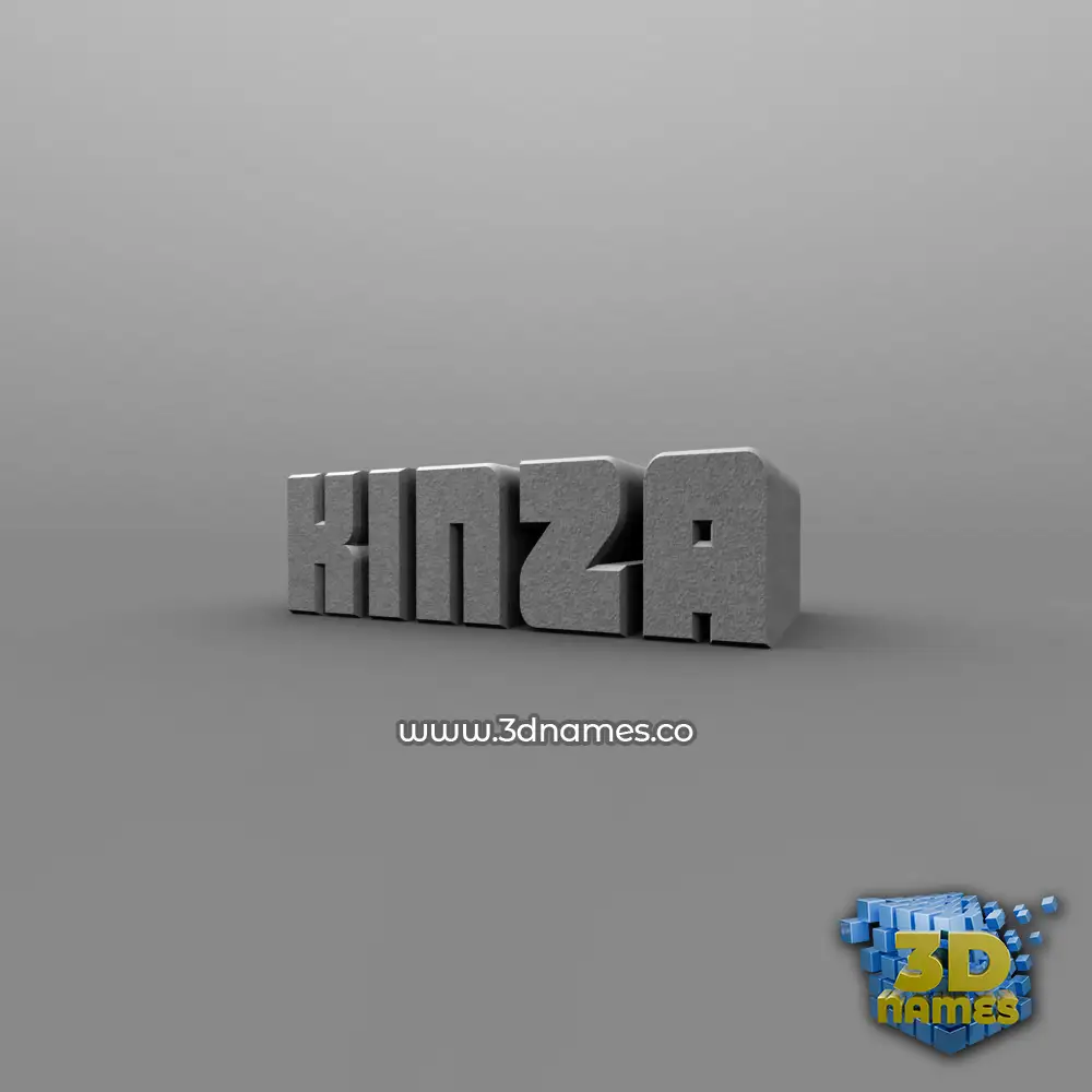 kinza in Solid Grey style - 3D name wallpaper