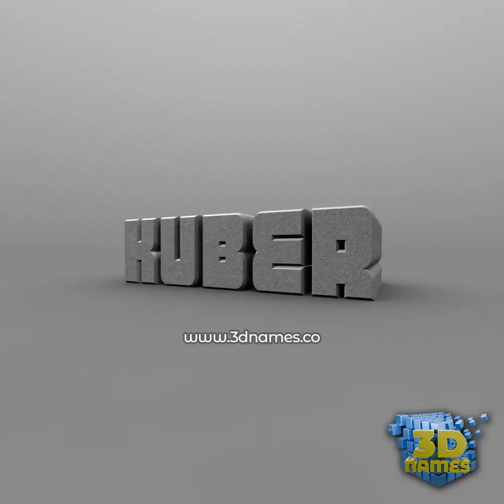 kuber in Solid Grey style - 3D name wallpaper