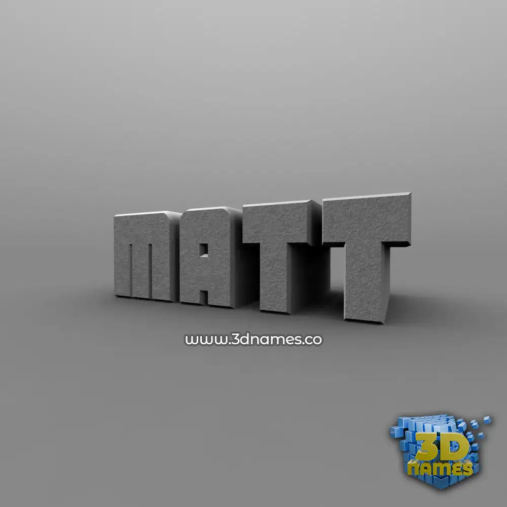 matt in Solid Grey style - 3D name wallpaper matt in Solid Grey style - 3D name wallpaper