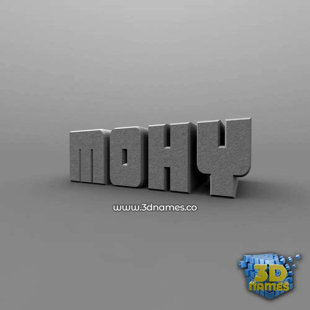 mohy in Solid Grey style - 3D name wallpaper