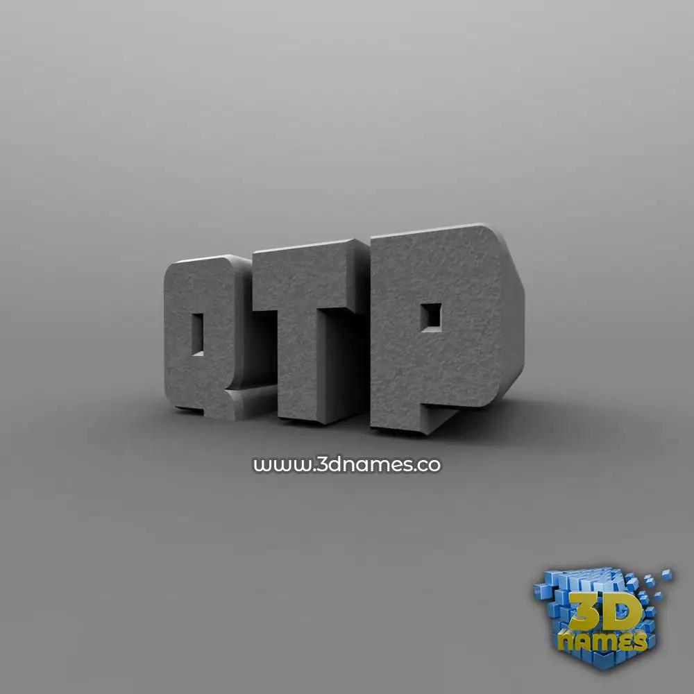 qtp in Solid Grey style - 3D name wallpaper qtp in Solid Grey style - 3D name wallpaper