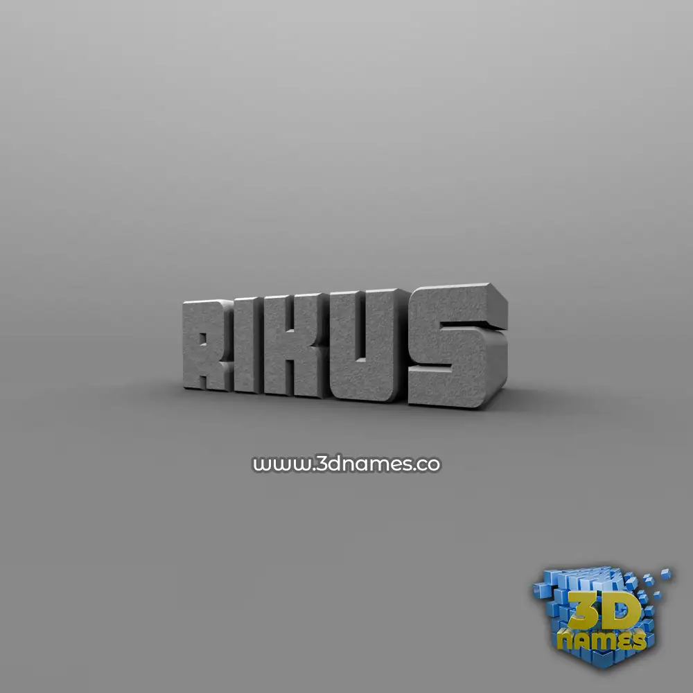 rikus in Solid Grey style - 3D name wallpaper