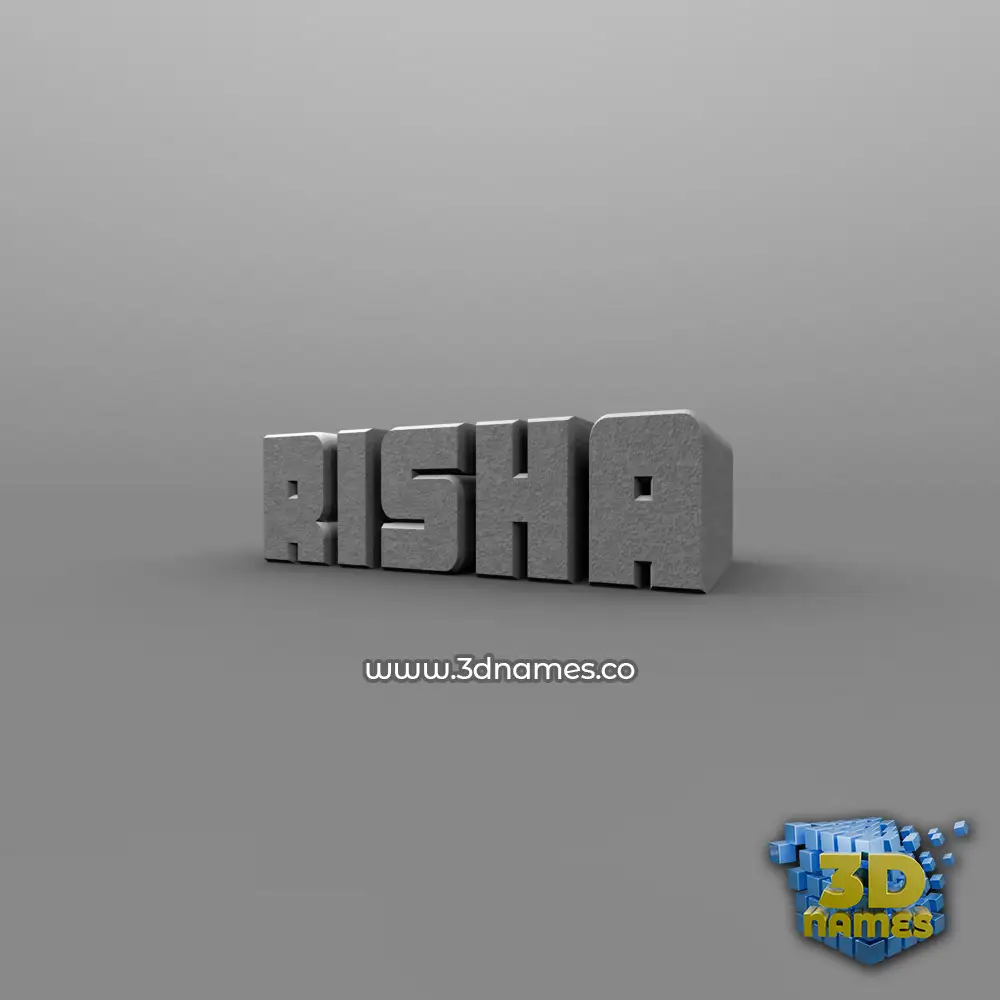 risha in Solid Grey style - 3D name wallpaper