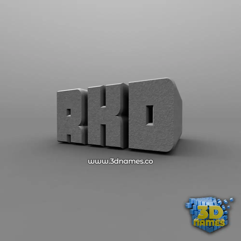 rkd in Solid Grey style - 3D name wallpaper