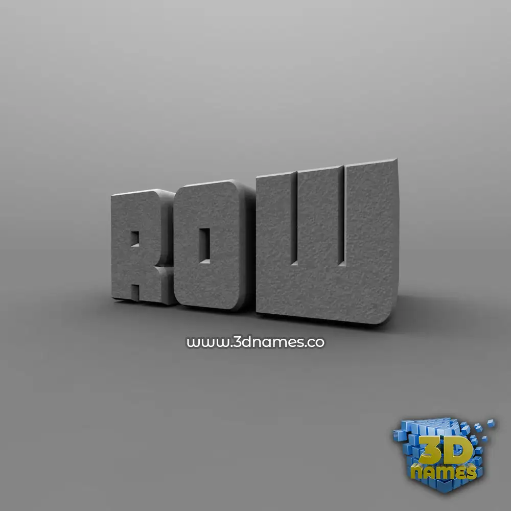 row in Solid Grey style - 3D name wallpaper