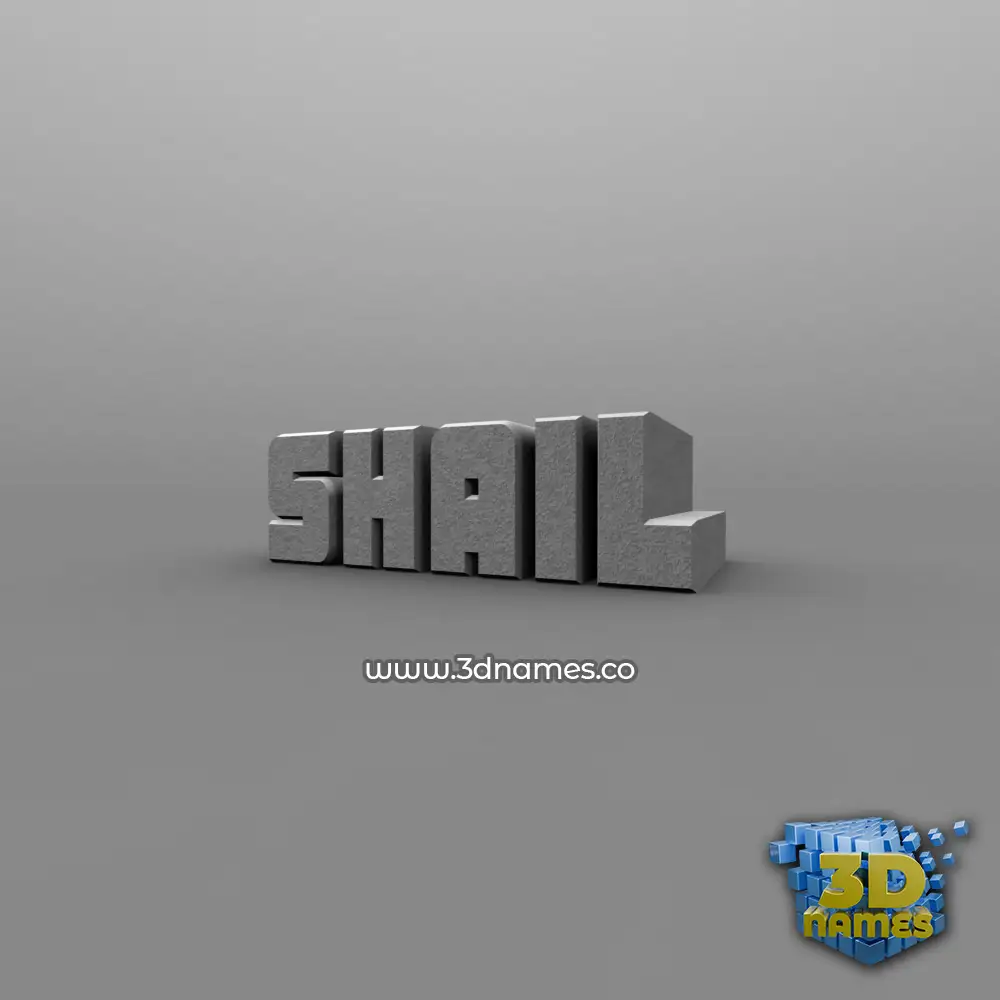 shail in Solid Grey style - 3D name wallpaper