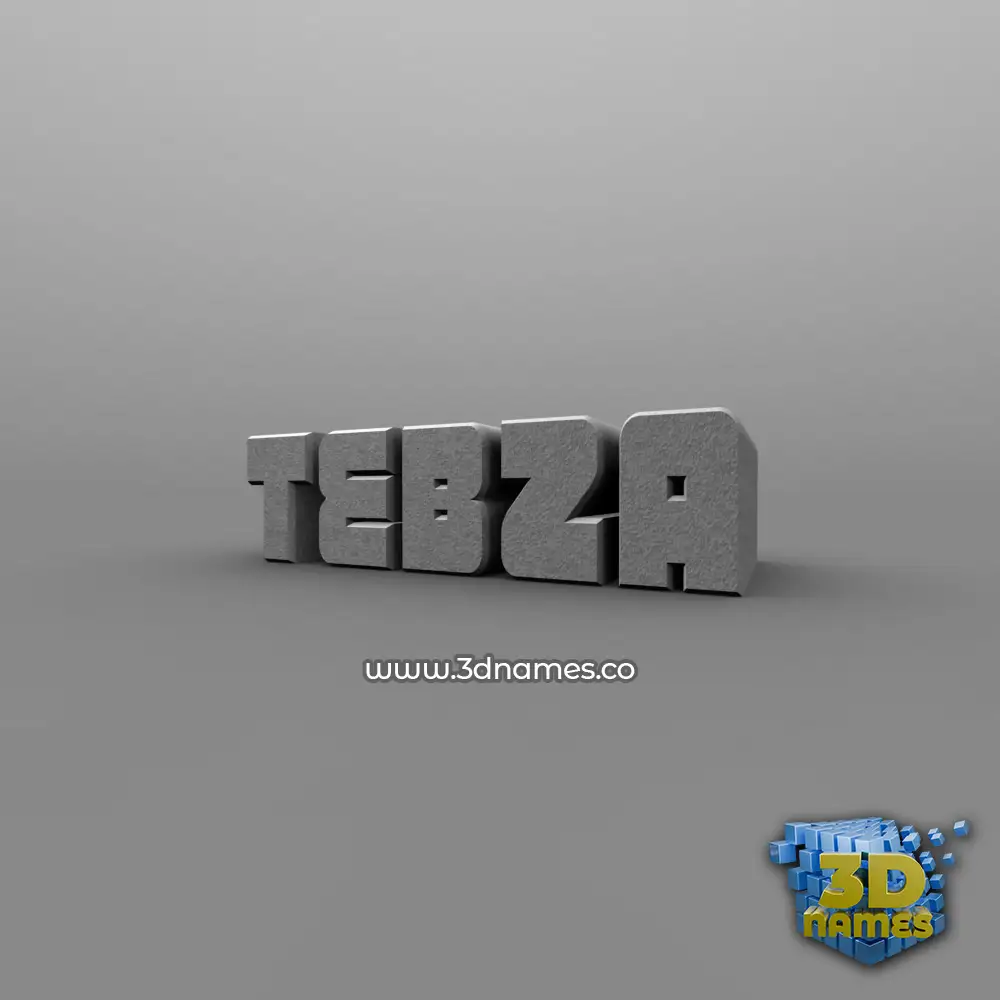 tebza in Solid Grey style - 3D name wallpaper