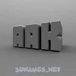 aak in Solid Grey style - 3D name wallpaper