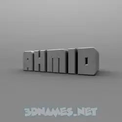 ahmid in Solid Grey style - 3D name wallpaper