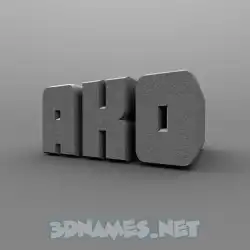 ako in Solid Grey style - 3D name wallpaper