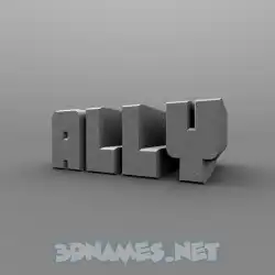 ally in Solid Grey style - 3D name wallpaper