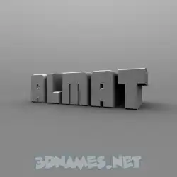 almat in Solid Grey style - 3D name wallpaper