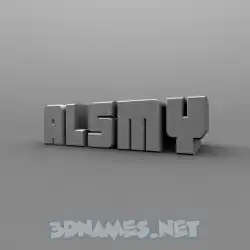 alsmy in Solid Grey style - 3D name wallpaper
