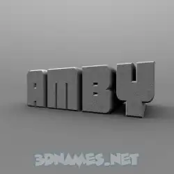 amby in Solid Grey style - 3D name wallpaper