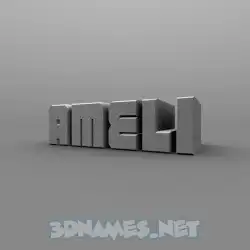 ameli in Solid Grey style - 3D name wallpaper