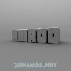 amroo in Solid Grey style - 3D name wallpaper