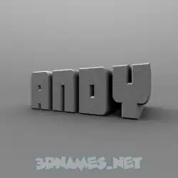 andy in Solid Grey style - 3D name wallpaper