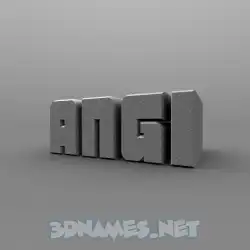 angi in Solid Grey style - 3D name wallpaper