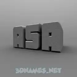 asa in Solid Grey style - 3D name wallpaper