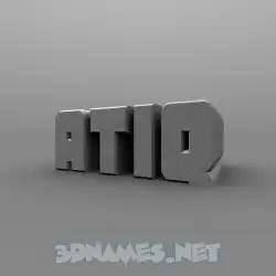 atiq in Solid Grey style - 3D name wallpaper