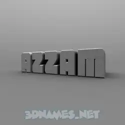 azzam in Solid Grey style - 3D name wallpaper