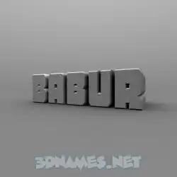 babur in Solid Grey style - 3D name wallpaper