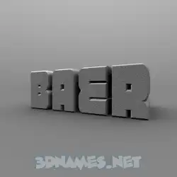 baer in Solid Grey style - 3D name wallpaper