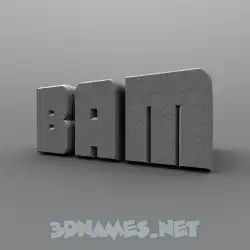 bam in Solid Grey style - 3D name wallpaper