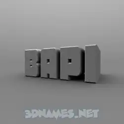bapi in Solid Grey style - 3D name wallpaper