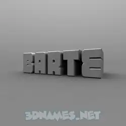 barte in Solid Grey style - 3D name wallpaper