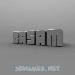 basam in Solid Grey style - 3D name wallpaper