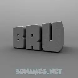 bru in Solid Grey style - 3D name wallpaper