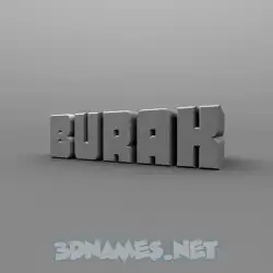 burak in Solid Grey style - 3D name wallpaper