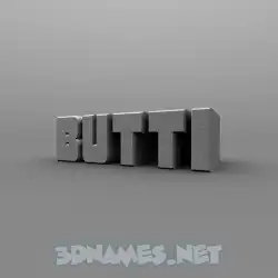 butti in Solid Grey style - 3D name wallpaper