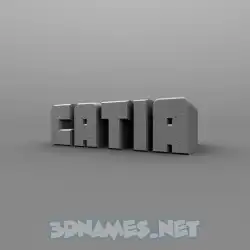 catia in Solid Grey style - 3D name wallpaper