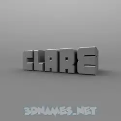 clare in Solid Grey style - 3D name wallpaper