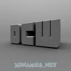 dcw in Solid Grey style - 3D name wallpaper