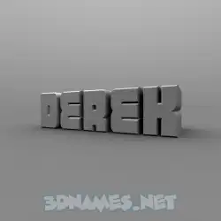 derek in Solid Grey style - 3D name wallpaper