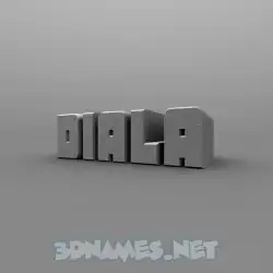 diala in Solid Grey style - 3D name wallpaper