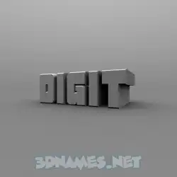 digit in Solid Grey style - 3D name wallpaper