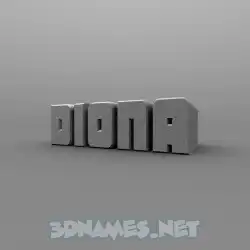diona in Solid Grey style - 3D name wallpaper