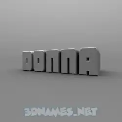 donna in Solid Grey style - 3D name wallpaper