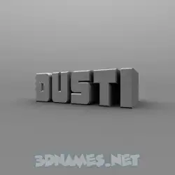 dusti in Solid Grey style - 3D name wallpaper