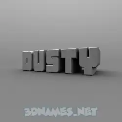 dusty in Solid Grey style - 3D name wallpaper