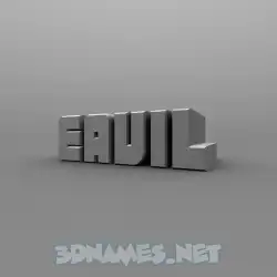 eavil in Solid Grey style - 3D name wallpaper